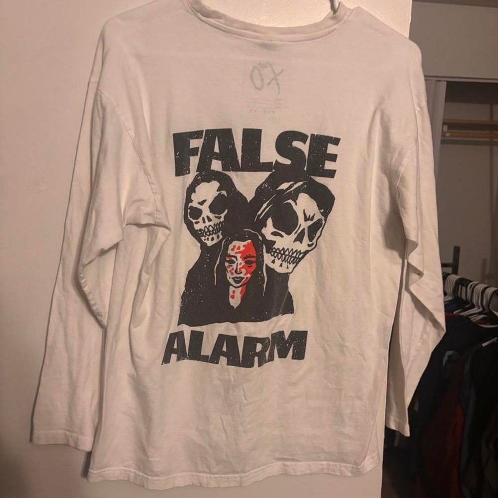 The Weeknd false alarm merch y2k mens